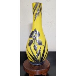 Antique Emile Galle-Style Handblown Hand Painted Decorative Vase 14 1/2"